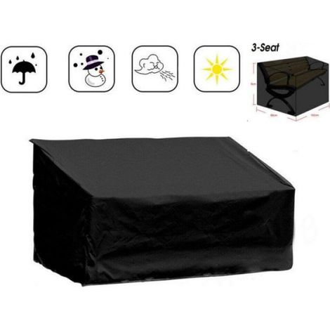 Housse de Banc de Jardin Extérieur Housse de Protection pour Canapé 3 Places Imperméable 210D Oxford Housse de Siège de Banc Noir (1/5)