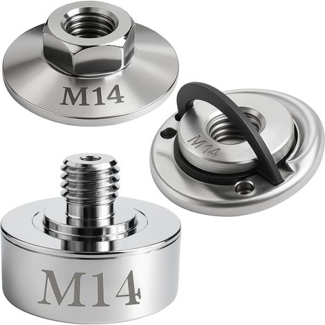 X-Lock Adapter Set, Schnellspannmutter M14, Rostfreier Edelstahl 304, Ultra-robust & Schnellwechsel, Passt auf alle Winkelschleifer mit M14-Gewinde (auch Akku-Modelle) (1/5)