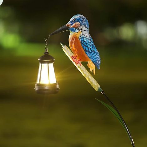 Solar Gartenlampe Niedliche Kolibri Dekoration mit Laterne Wasserdichte LED Metallleuchte für Garten und Wege Perfektes Geschenk für Frauen, Mütt (1/5)