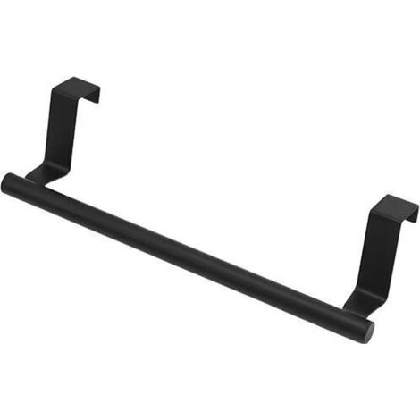 Black Porte Serviettes Torchons sur Porte, Barre Acier INOX à Suspendre sur Porte de Placard, Installation sans Perçage ,Lefou (1/5)