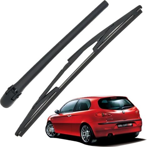 Lntyq Bras Essuie Glace Arrière et Balai Essuie Glace, Arrière de Bras d'Essuie-Glace en Caoutchouc Naturel Toutes Saisons Kit Remplacement pour Alfa Romeo 147 2000-2010 (1/5)