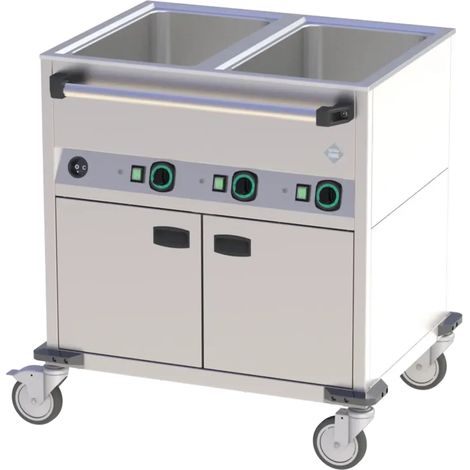 Bain marie mobile électrique GN 2-1/1 recouvert chauffé commande sur le côté long RM - BMPD 2120 CSH - RM Gastro
