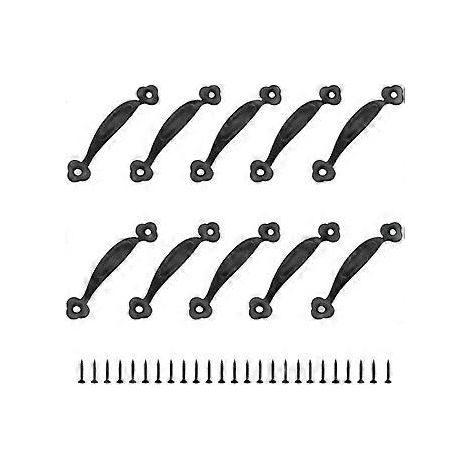 10 Retro-Schrankgriffe, Türknöpfe, rustikaler Mittenabstand, Zinklegierung, für Küche, Scheunentür, Gartenhaus, Holzschrank, Schublade (80 mm)