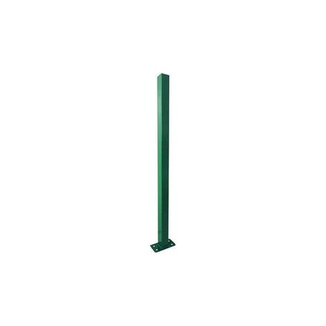 Vigor paletto quadro per recinzione con piastra, acciaio, sezione 50x50 mm, altezza 230 cm, verde RAL 6005