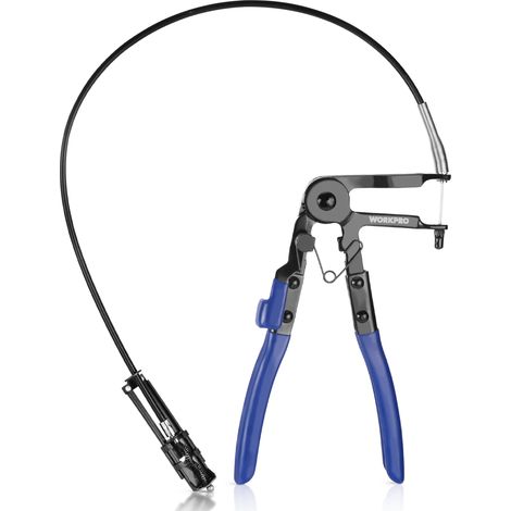 WORKPRO Pince à Collier de Serrage Durite avec Câble Bowden de 700 mm, Pince de Serrage à Fil Flexible et Longue Portée, Outil Automobile pour Colliers de Tuyaux de Carburant, Radiateur et Huile
