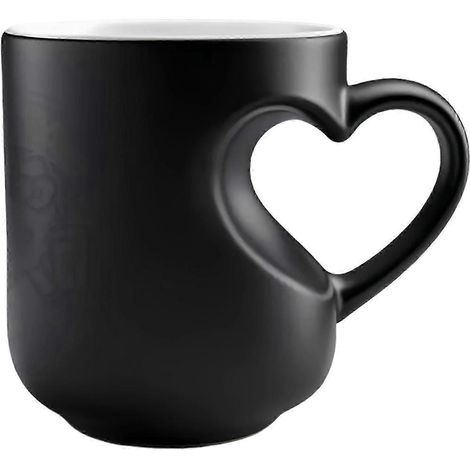 Mug magique en céramique à couleur changeante en forme de cœur, mug thermochromique rouge à motif cœur (1/5)