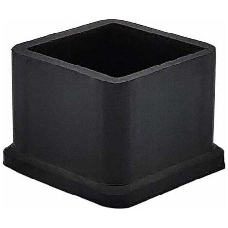 2,5 x 2,5 cm (1 inch x 1 inch) Lot de 16 Embouts de Protection pour Pieds de Chaise ou de Table en Caoutchouc, épais, carrés, Noirs