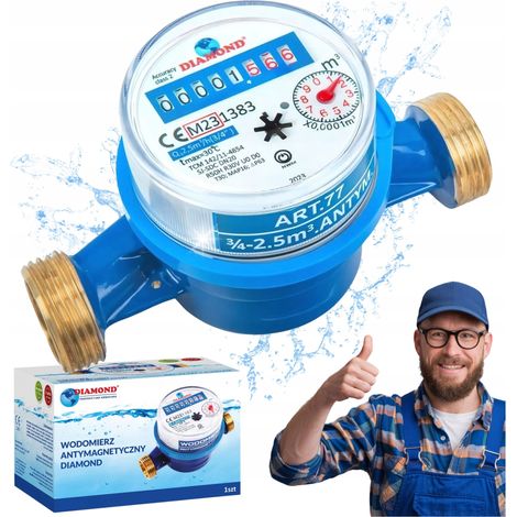 ANTIMAGNETISCHER WASSERZÄHLER 3/4'' 2,5 m3 KALTWASSER (1/5)