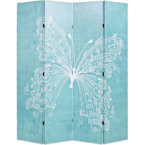 Paravent décoratif imprimé 4 volets bois et tissu Butterfly (1/5)