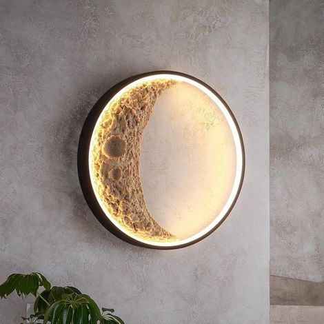 Lámpara de pared 3D con forma de luna - Iluminación LED regulable para salón, dormitorio y habitación infantil. (1/5)