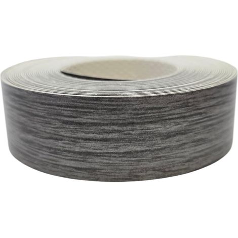 1x Bande de Chant Thermocollant 21mm x 5m Epaisseur 0,50mm Mélaminé Facile à Appliquer Bricolage Étagère Meuble Panneau Bois Durable, Chêne Gris Brun (1/3)