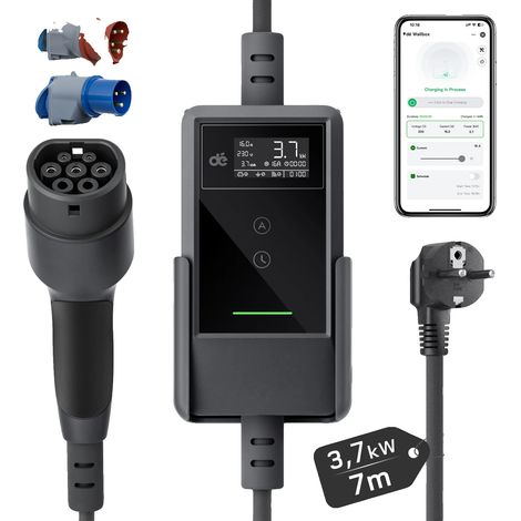 EV-Ladegerät, 3,7 kW Leistungsausgang, Typ 2 Kompatibilität, 3.7kW 7m Set APP, Typ2-h (1/2)