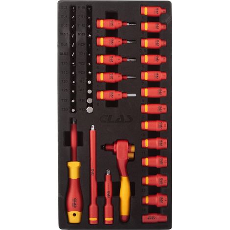 Insert cliquet et douilles isoles 1/4" (46 pcs)- OE 0660 - CLAS Equipements
