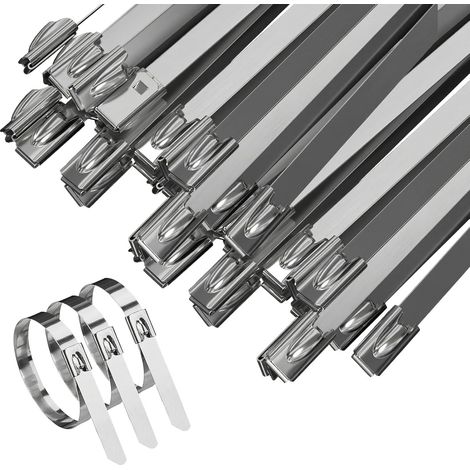 Collier de Serrage Métallique en Acier Inoxydable Attache Autobloquante Haute Résistance Lot de 30 Colliers de Serrage Inox pour Fixation de Câbles Tuyaux Jardin Industrie (1/5)