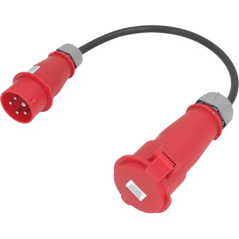 Adaptador Cee, 32a Fêmea Para 16a Macho, 5 Pinos, Alta Resistência À Água, Para Canteiros De Obras (1/5)