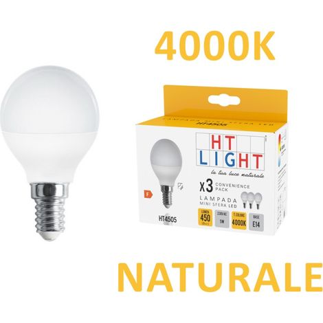 Alca power g45 5w 220v 400lm 4000k e14 lampada mini sfera a led box da 3pz (1/4)