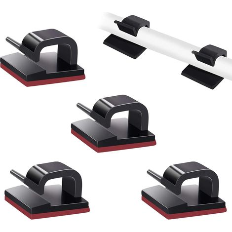 Lot de 50 clips de gestion de câbles autocollants pour TV, ordinateur portable, bureau, maison (1/5)