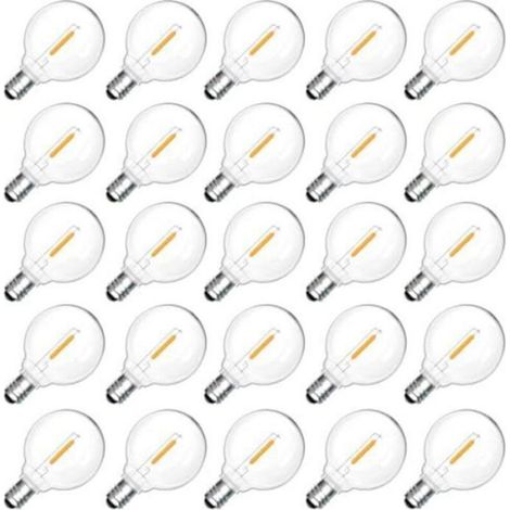 Ampoule Led Extérieure - G40 E12 1 W - Blanc Chaud 2200 K - Étanche Ip54 - Lot De 25 (1/4)
