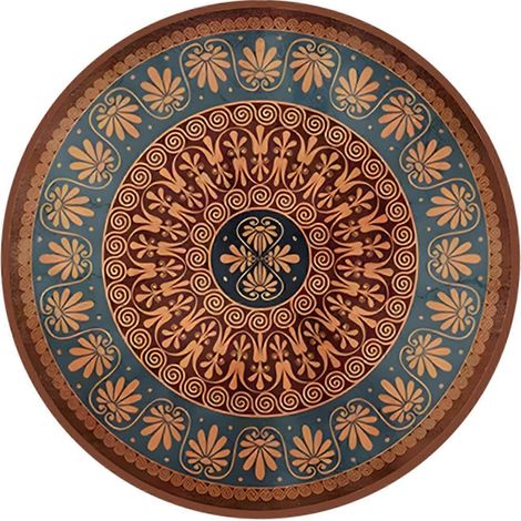 Sets de table bohèmes résistants à la chaleur, dessous de verre ronds en caoutchouc anti-taches, dessous de plat vintage pour la cuisine, pour plats chauds (1/5)
