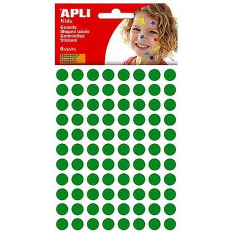 Bs. 6Fg Etichette Adesive Cerchi 10Mm. Verde X1