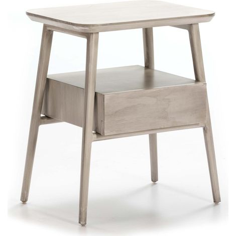 Mesita De Noche 50X38X60 Madera Gris Velado (1/3)