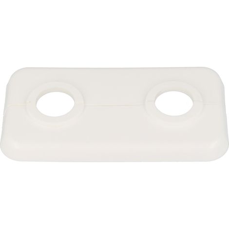 STEDO Doppel-Scharnierrosette Rohrabstand 50 mm, Loch 16 mm - weiß