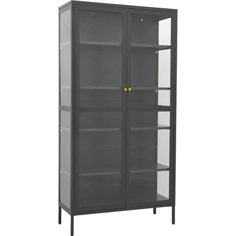 Maison Exclusive - Vetrina Antracite 90x40x180 cm in Acciaio e Vetro Temperato (1/5)
