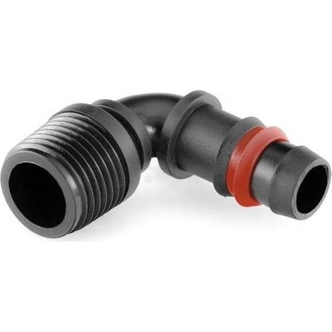 Codo Rosca Macho 16mm x 1/2" con Anilla de Seguridad. Bolsa de 10 Unidades