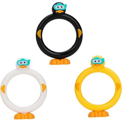 Lot de 3 jouets de plongée pour enfants, anneaux de plongée en forme de canard, parfaits pour l'été sous l'eau. (1/4)