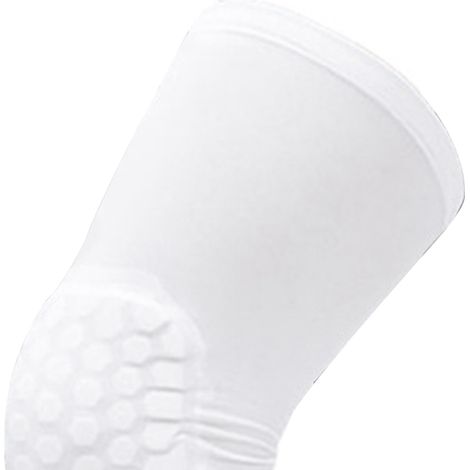 Unisex Antikollisions-Kompressions-Knieschoner mit Wabenstruktur (2er-Pack), geeignet für Basketball, weiß, Größe L, geeignet für Personen mit einer Körpergröße zwischen 175 und 185 cm. (1/4)