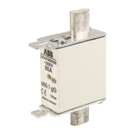 Fusible BS88 à pattes centrées ABB 0, 80A, gG 500V ( Prix pour 1 )