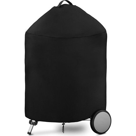 Wasserdichte, runde Grillabdeckung für den Außenbereich, Schutz mit Griffen, Winddicht, UV-Schutz, 420D Oxford-Gewebe (71 x 68 cm) – Schwarz