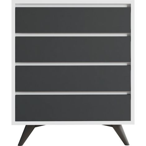 Holzkommode "Suvera" - 70 x 40 x 86 cm - Weiß