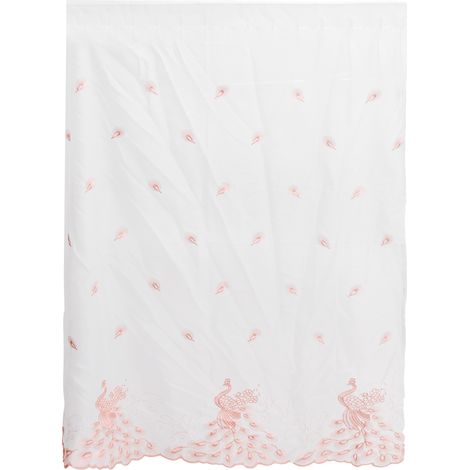 Curtain Peacock Embroidered Pattern Window Screening Curtain for Living Room Bedroom