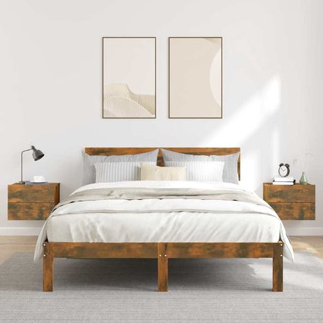 Lot de 2 Chevets Commodes de nuit - Tables d'appoint - Chêne fumé 40x30x30 cm Bois d'ingénierie Chic-632397 (1/5)
