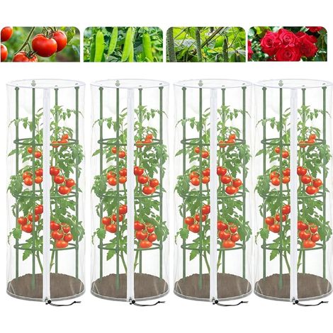 Filet de protection pour plants de tomates,À fermeture éclair maille fine respirante réutilisable  Filet De Protection Pour Tuteurs À Tomates (1/5)
