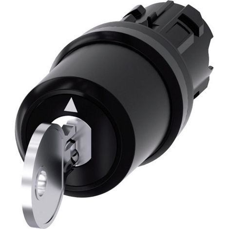 Siemens 3SU10005HJ010AA0 3SU1000-5HJ01-0AA0 Schlüsselschalter Frontring Kunststoff Schlüssel Schwarz