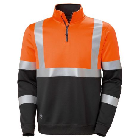 Sweat ZIP Warn. orange. Taille S. (1/5)