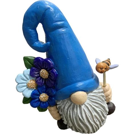 Statue aus Kunstharz mit Blauer Mütze Wetterfeste