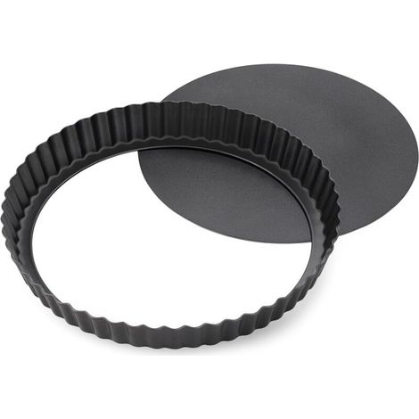 Moule à tarte à fond amovible, 24,5 cm (10 pouces), antiadhésif, acier au carbone, noir (1/4)