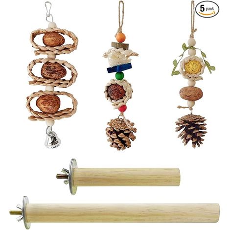 Bird Toys, Chew Wooden Feet Perches, Swings, Ladders, Perched (1/5)