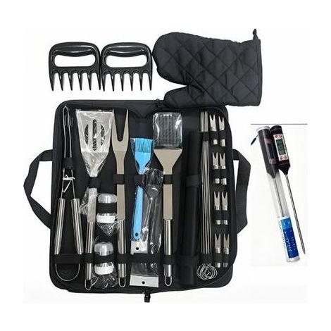 BARKBUSTERS Set de 31 Pièces - Ensemble Ustensiles Barbecue Acier Inoxydable, avec Sac Toile, Portable Extérieur Camping (1/5)