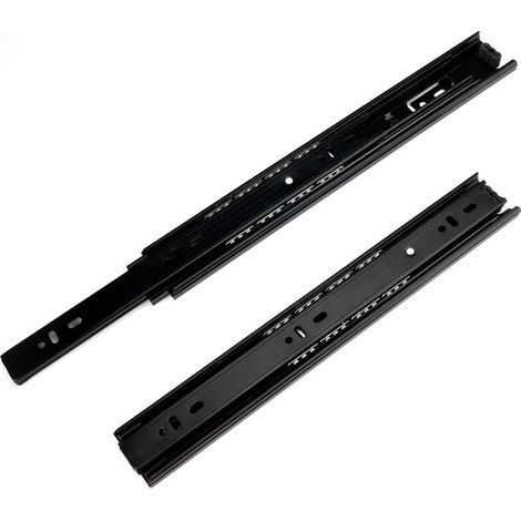 1 Paire de Glissières à Roulement à Billes pour Tiroirs, Acier, 275mm, 3Plis, Extension complète, Capacité de Charge de 45 kg H: 40 mm (1/4)