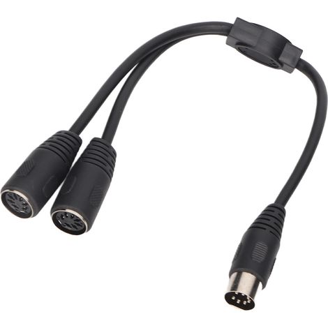 Y-Splitterkabel, DIN 7-polig Stecker auf 2 Buchsen, 0,98 Fuß, PVC, Plug & Play für Audioanschluss (1/5)