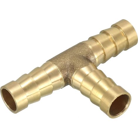Raccord Laiton Cannelé 10mm 3 Voies Connecteur T Or 1pc Dimensions: 50x30mm, Longueur Barre: 18mm, Poids: 15g, Étanchéité (1/5)