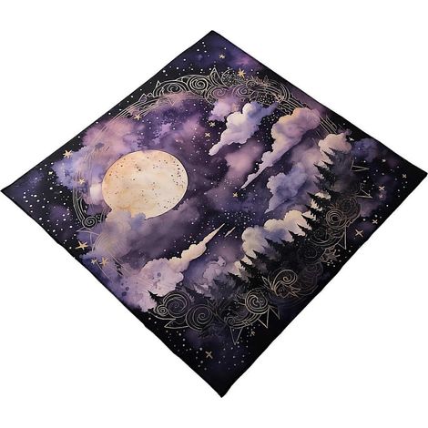 Tapis de divination carré pour jeux de société, nappe d'autel, sous-tapis de cartes, tapis de jeu mystérieux, 60 x 60 cm (1/5)