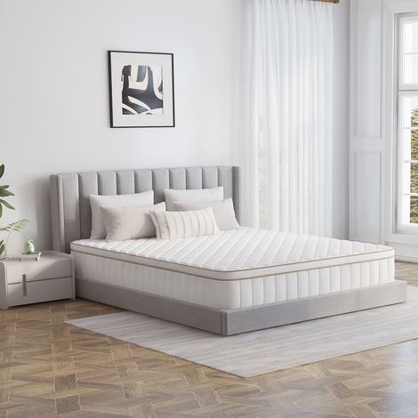 Authmic Matelas Ressorts Ensachés 180×200 cm 7 Zones – Épaisseur 25 cm, Soutien Ferme H3, Hypoallergénique