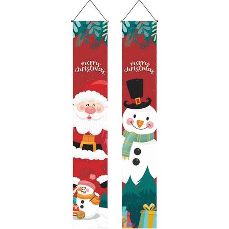 Weihnachts-Türdekoration, Hängeschild „Merry Christmas“, Weihnachtsbanner für Haustür, Wand, Hof, Haus, Garten, Büro (1/2)