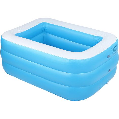 Piscine gonflable pour enfants haute qualité, bassin de baignade carré grande taille bleu pour usage domestique, piscine de natation familiale (1/5)