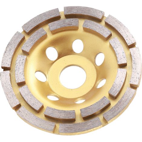 Meule boisseau diamantée à double rangée, disque de meulage pour béton, maçonnerie, granit et marbre.